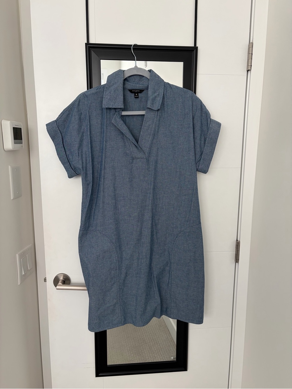 Banana Republic Factory Blue Chambray Mini Shirt Dress